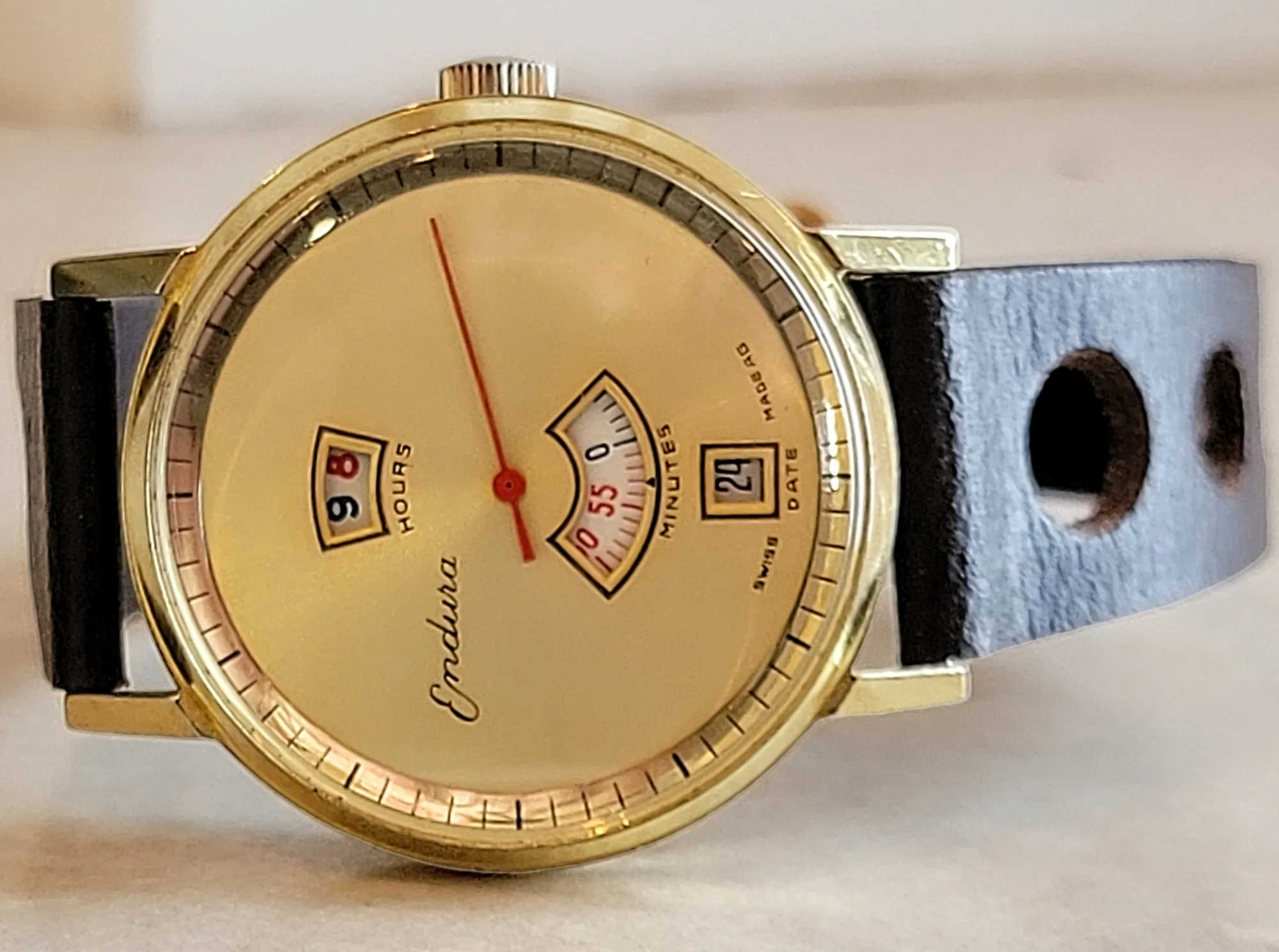 1960's ENDURA Direct Read Watch Digital & Mechanical Watch Cal. EB 8800 Swiss