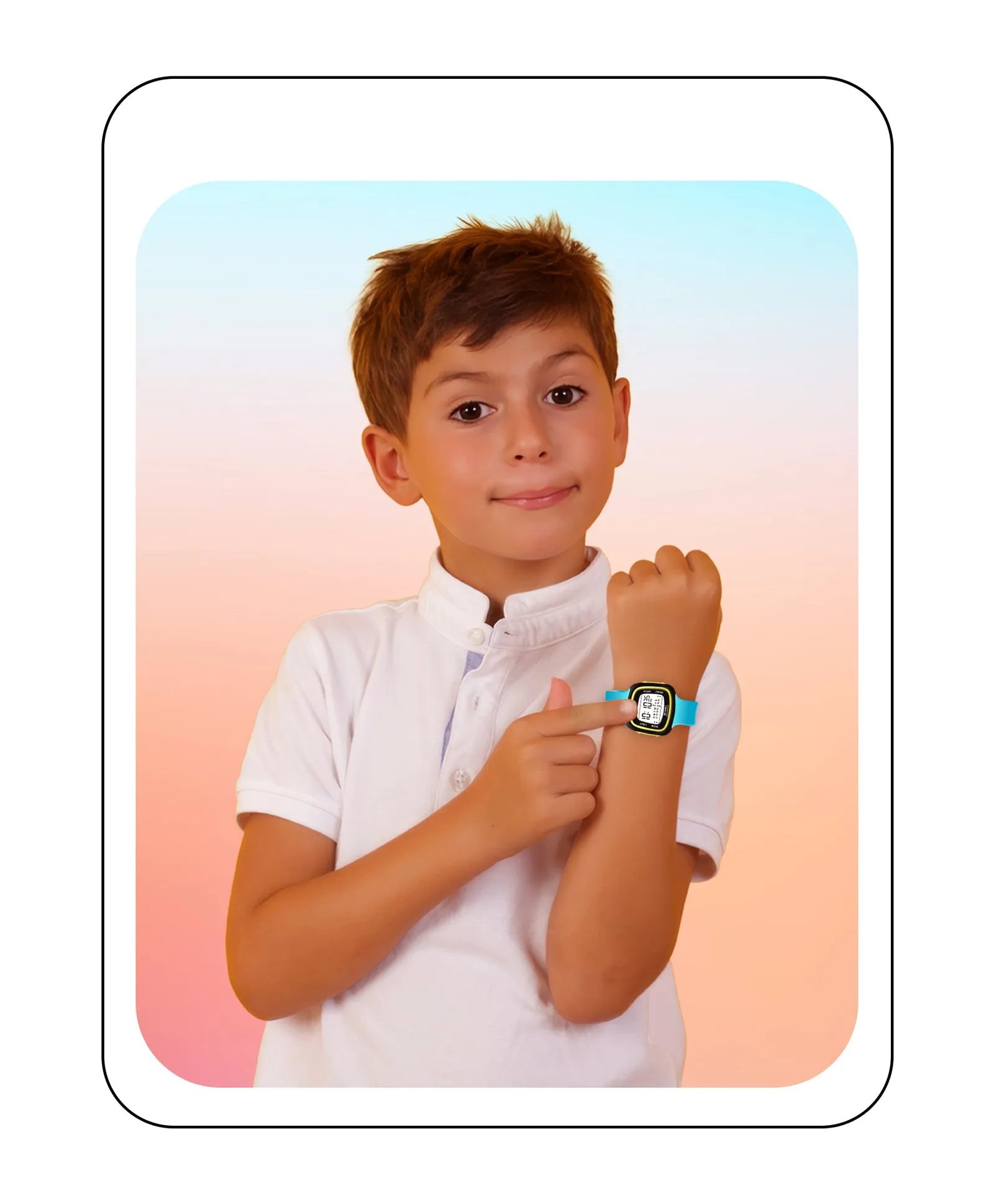 Spiky Unique Square Digital Watch for Kids - Blue